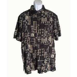 CASUAL LIFE Men's Short Sleeve Button‎ Down Limited Edition Shirt Black 2XL